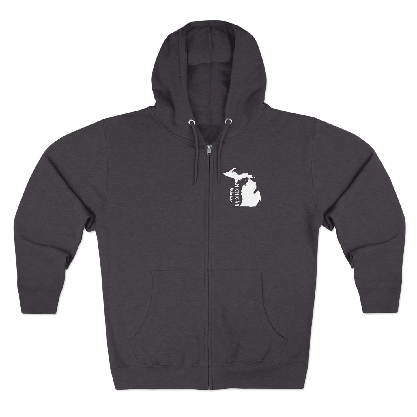 Michigan Outline Zip Hoodie - Small Upper-Left State Logo
