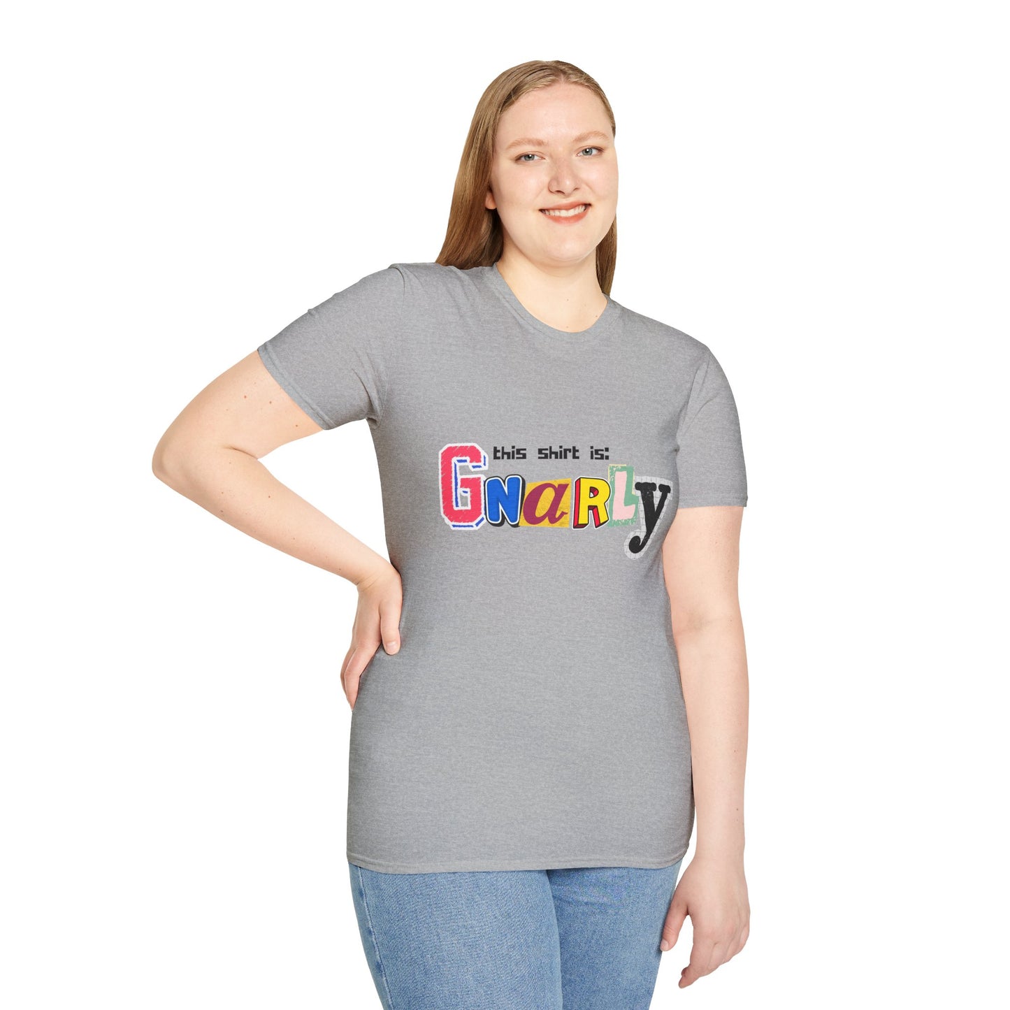 Gnarly Unisex Softstyle T-Shirt - Fun Graphic Tee for Casual Wear, Comfort Style, Birthday Gift, Summer Vibes, Graphic Shirt