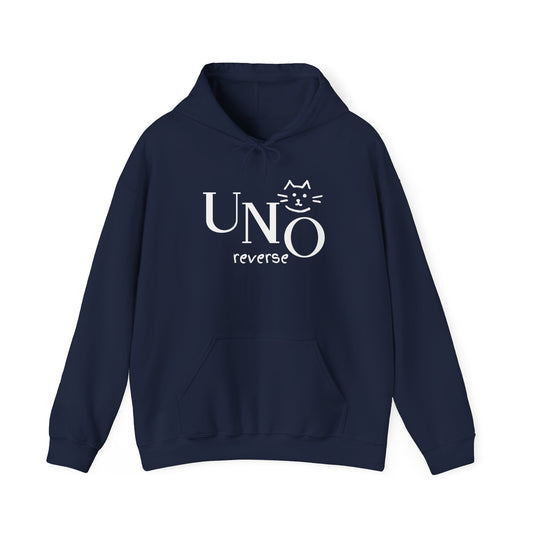 UNO Reverse Cat Hoodie | Funny Sweatshirt for Cat Lovers | Cozy Gift for Cat Owners | Perfect for Birthdays & Celebrations