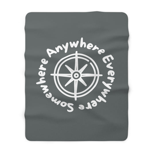 Cozy Sherpa Fleece Blanket - Anywhere, Everywhere Design
