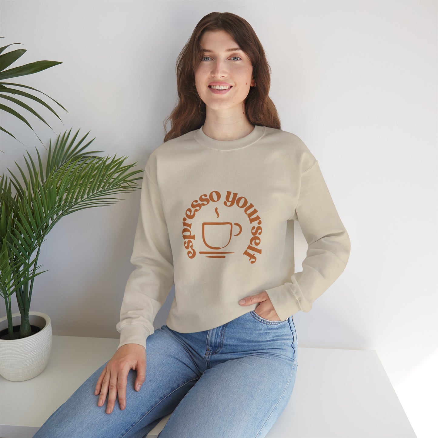 Espresso Yourself Crewneck Sweatshirt - Cozy Coffee Lover Gift, Unisex Sweatshirt, Casual Wear, Fall Fashion, Gift for Baristas